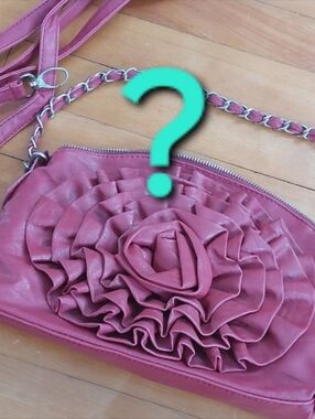 Bag Zoe Red Flower Soft Vegan Leather Purse Chain And Crossbody
